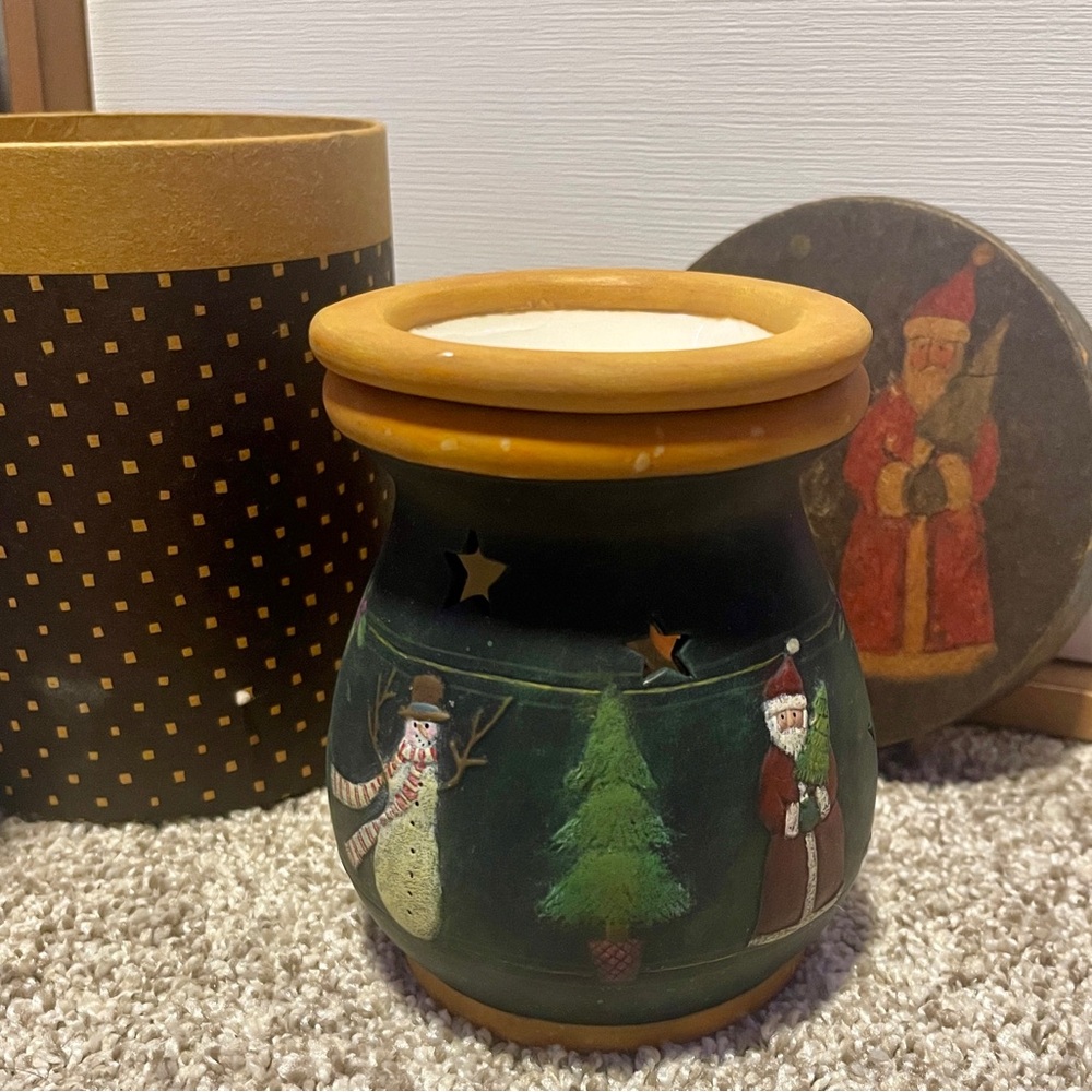 Lang Candles 2 Pc Tart Wax Melting Pot Primitives Colors Christmas Susan Winget